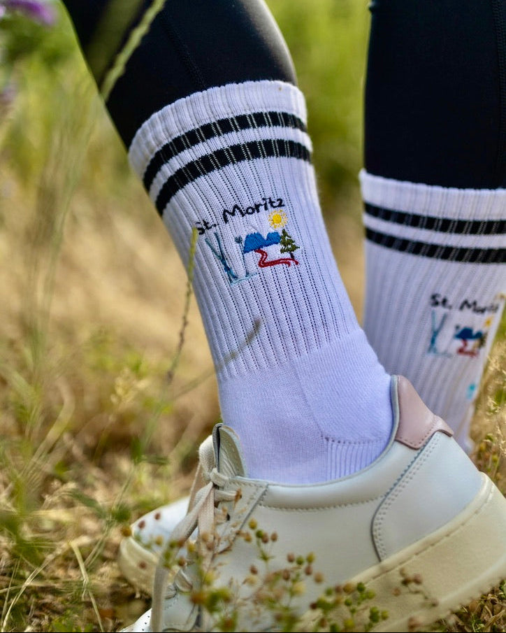 Gestickte St. Moritz Socken